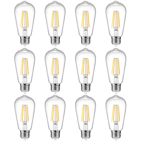 Ascher vintage Edison bulb close-up with warm 2700K glow for cozy spaces.