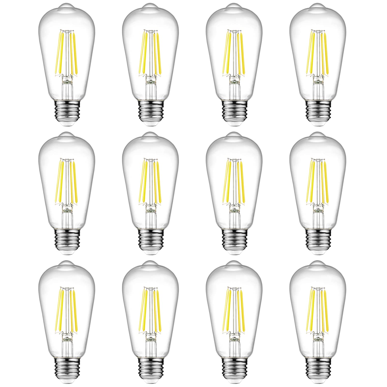 Ascher vintage LED Edison bulb front view showing classic glow and energy efficiency.