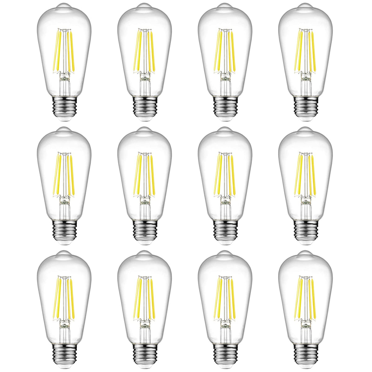 Ascher vintage LED Edison bulb front view showing classic glow and energy efficiency.