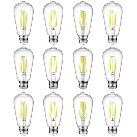 Ascher vintage LED Edison bulb front view showing classic glow and energy efficiency.