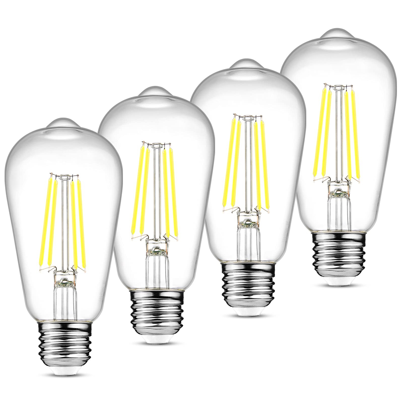 Ascher vintage LED Edison bulbs with clear glass for four-pack styling