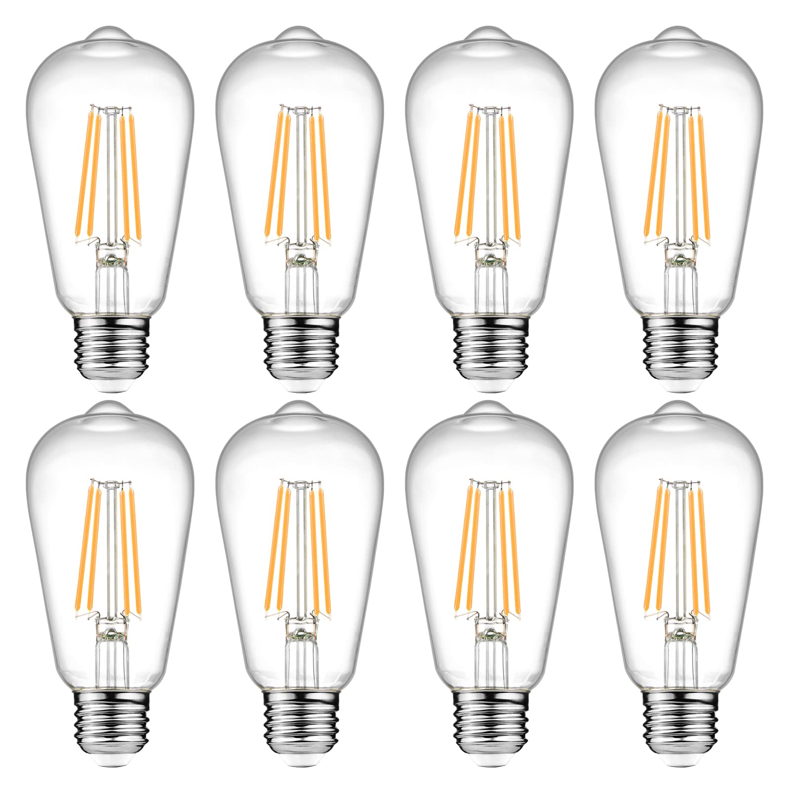 Ascher vintage LED Edison bulb with clear glass delivers warm ambience in a dining room