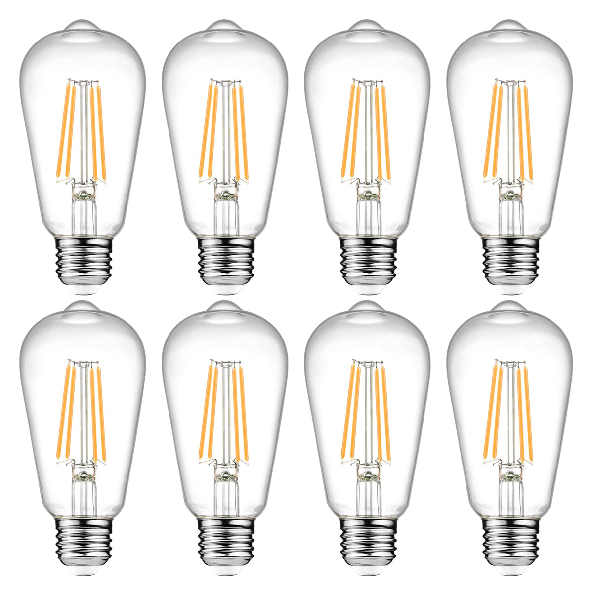 Ascher vintage LED Edison bulb with clear glass delivers warm ambience in a dining room