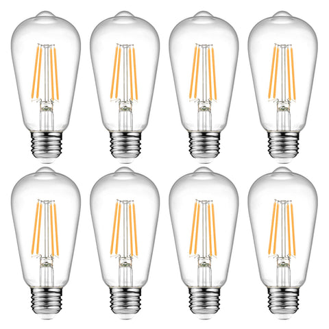 Ascher vintage LED Edison bulb with clear glass delivers warm ambience in a dining room