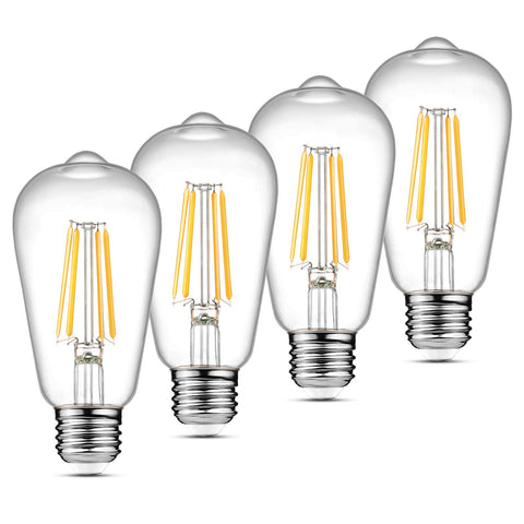 Ascher vintage LED Edison bulb in clear glass delivers warm 2700K light for cozy decor.