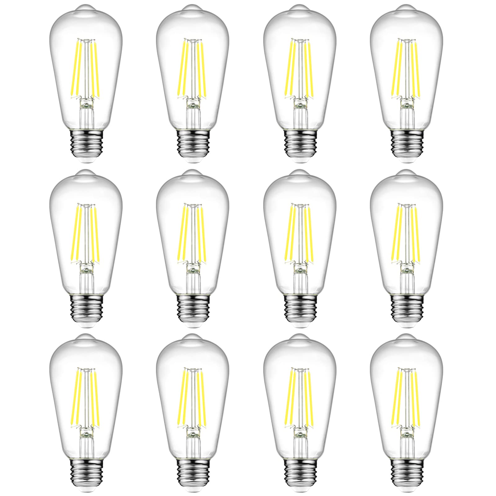 Ascher vintage LED Edison bulbs with clear glass for ambient, warm decor lighting.