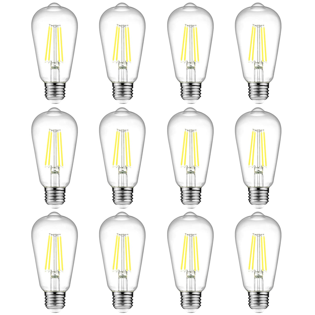 Ascher vintage LED Edison bulbs with clear glass for ambient, warm decor lighting.
