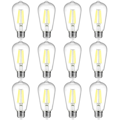 Ascher vintage LED Edison bulbs with clear glass for ambient, warm decor lighting.