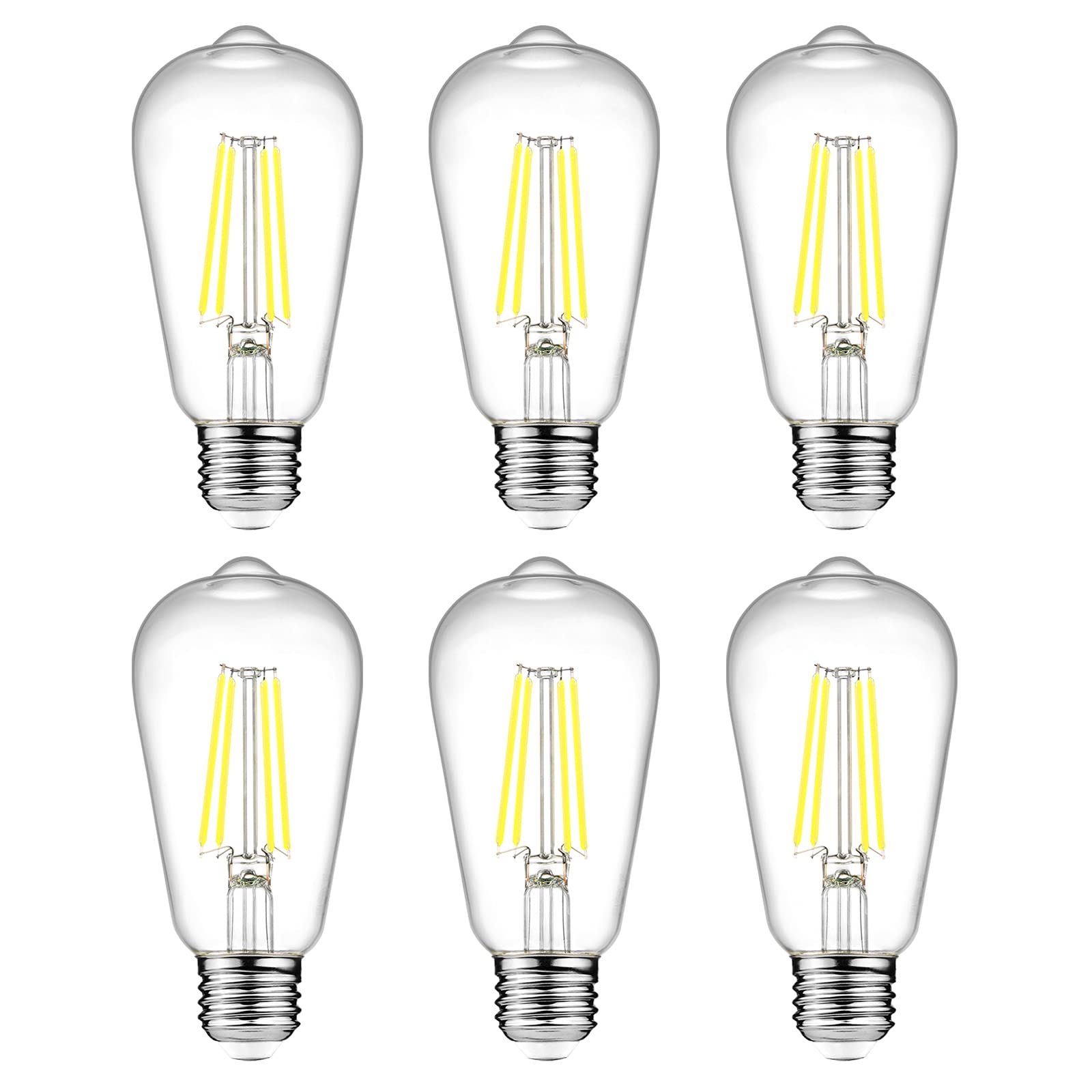 Ascher vintage LED Edison bulbs in clear glass create stylish decorative lighting for cozy ambience.