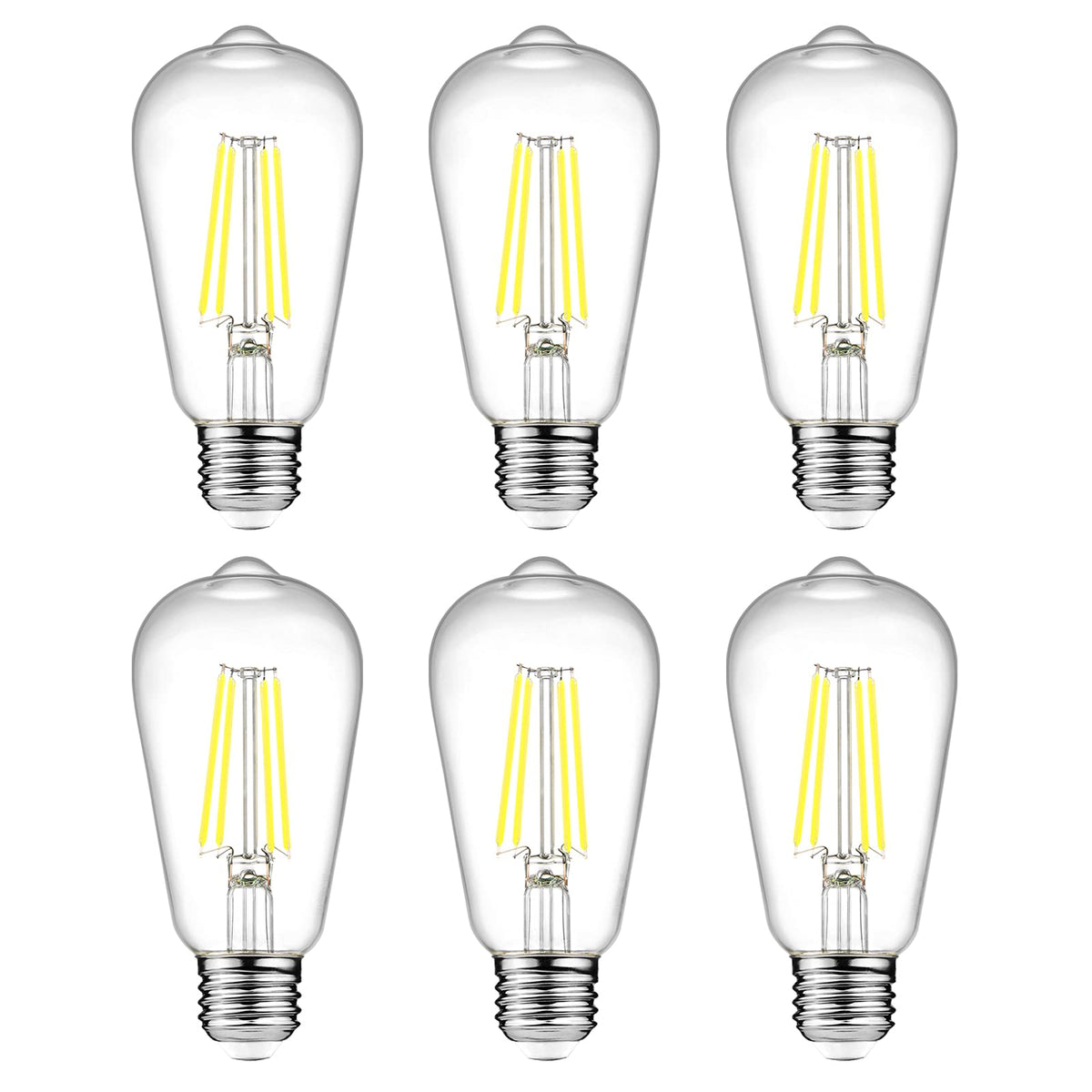 Ascher vintage LED Edison bulbs in clear glass create stylish decorative lighting for cozy ambience.