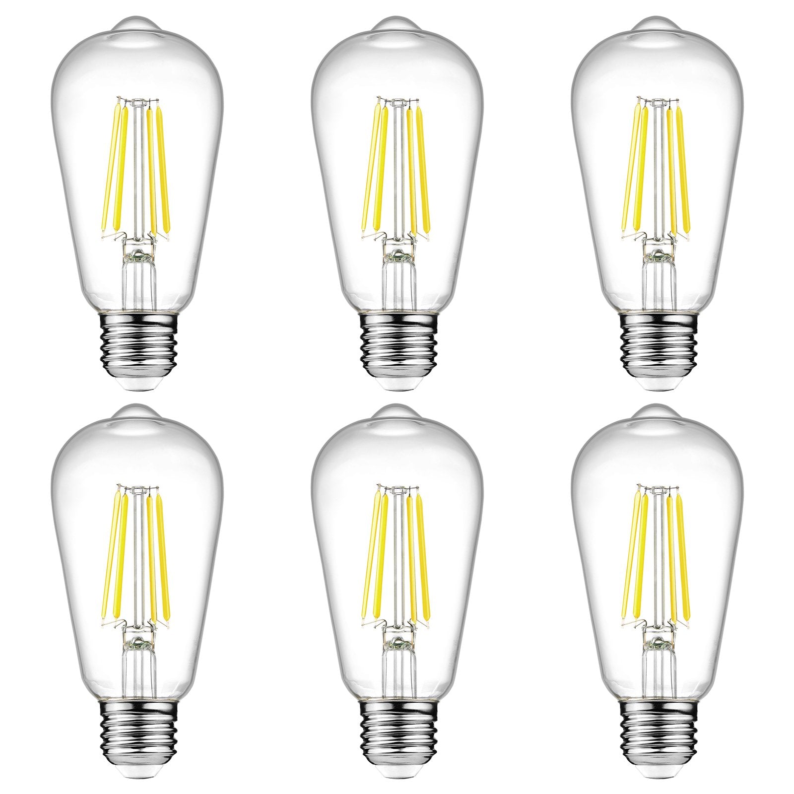 Ascher vintage LED Edison bulbs in a six-pack for stylish spaces
