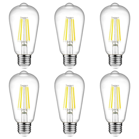 Ascher vintage LED Edison bulbs in a six-pack for stylish spaces