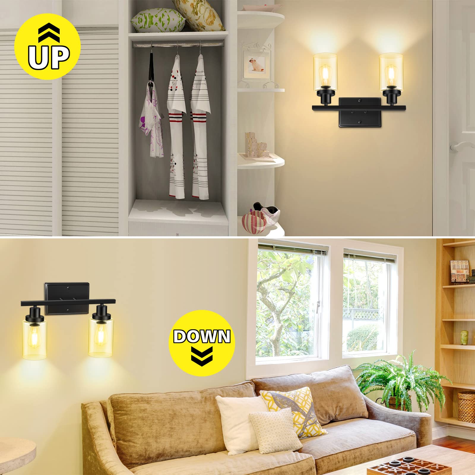 Ascher wall sconce featuring a clear glass shade and modern lines.