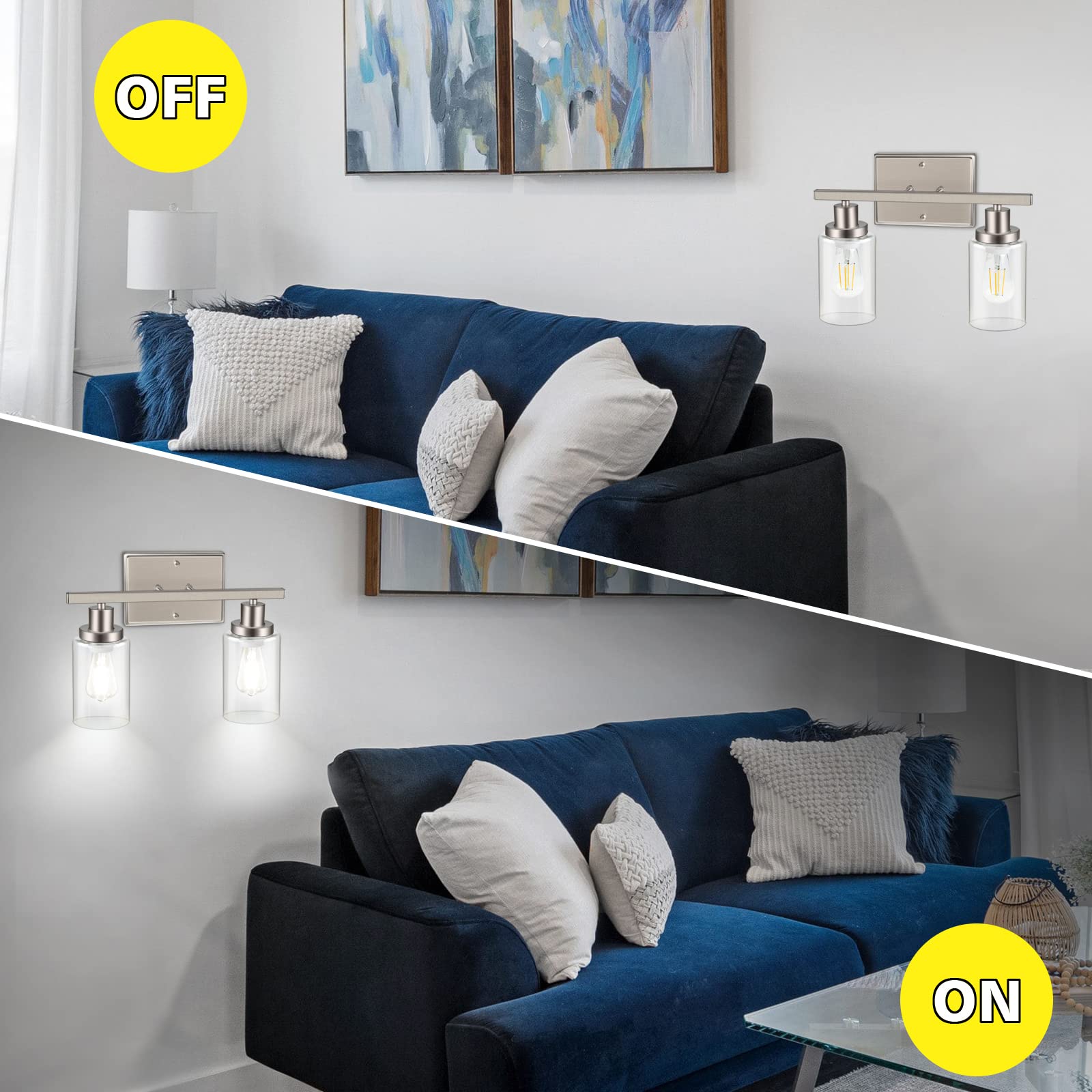 Ascher wall sconce glass shade clear closeup highlights crisp illumination