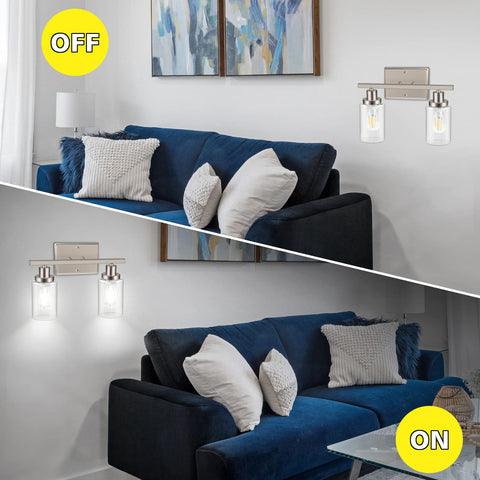 Ascher wall sconce glass shade clear closeup highlights crisp illumination