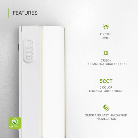 ASD under-cabinet light at 3000K warm neutral white for versatile tasks.