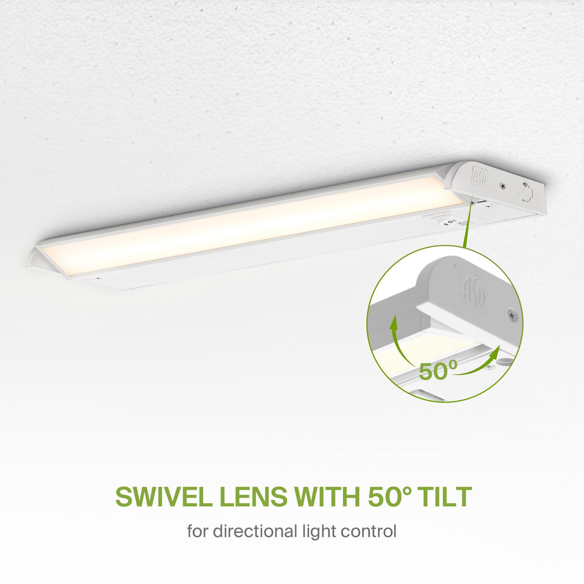 ASD hardwired or plug-in under-cabinet light with simple installation