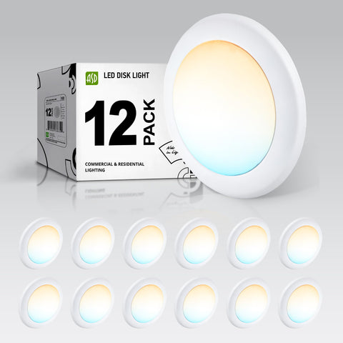 ASD LED disk light 6-inch flush ceiling provides even illumination for living spaces.