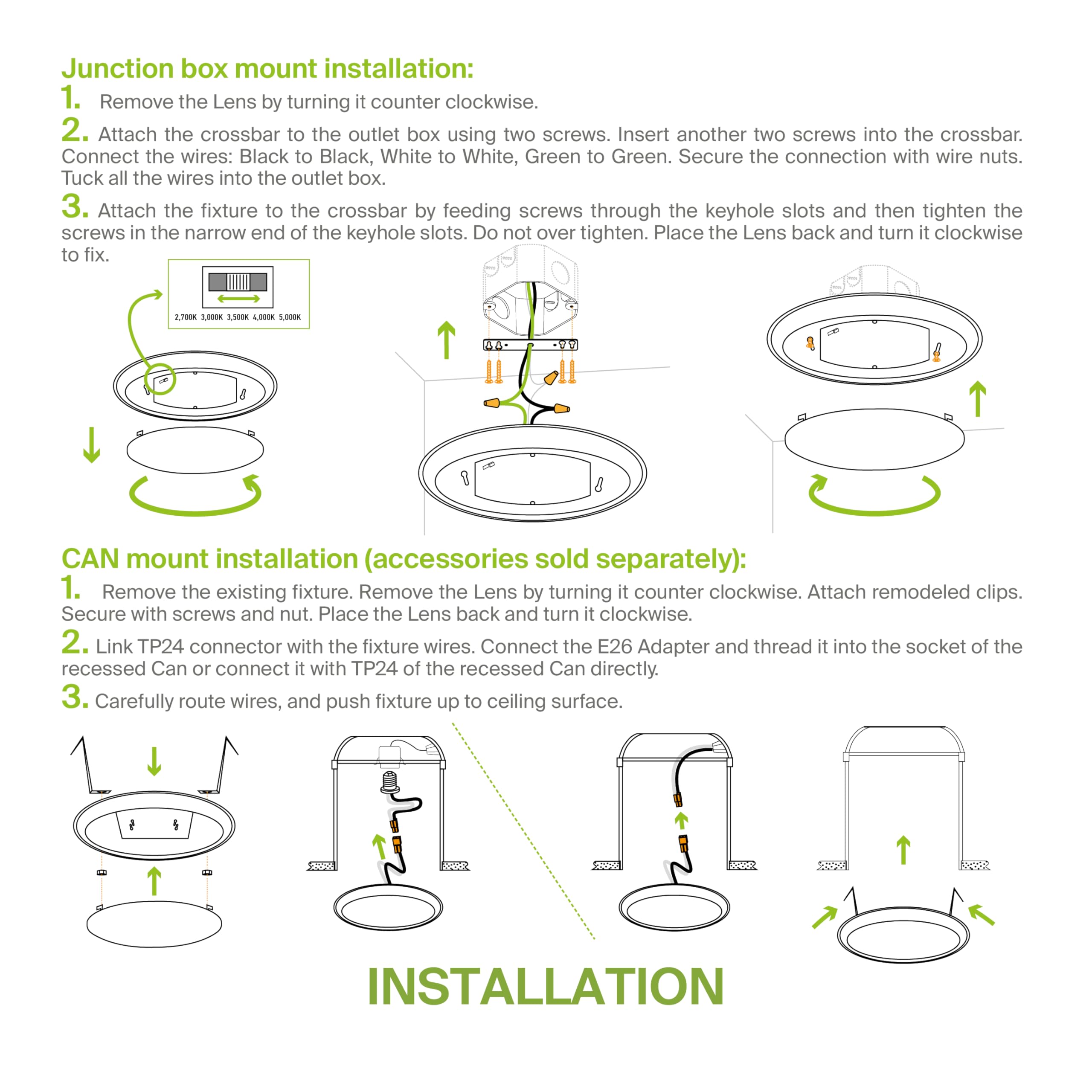 ASD LED disk light 6-inch quick-install with retrofit options.