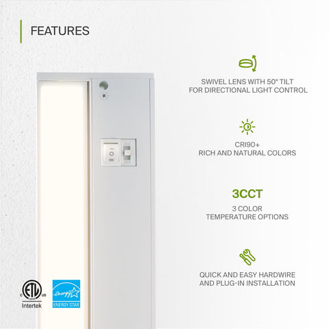 ASD aluminum housing emphasizes durability in a modern under-cabinet fixture.