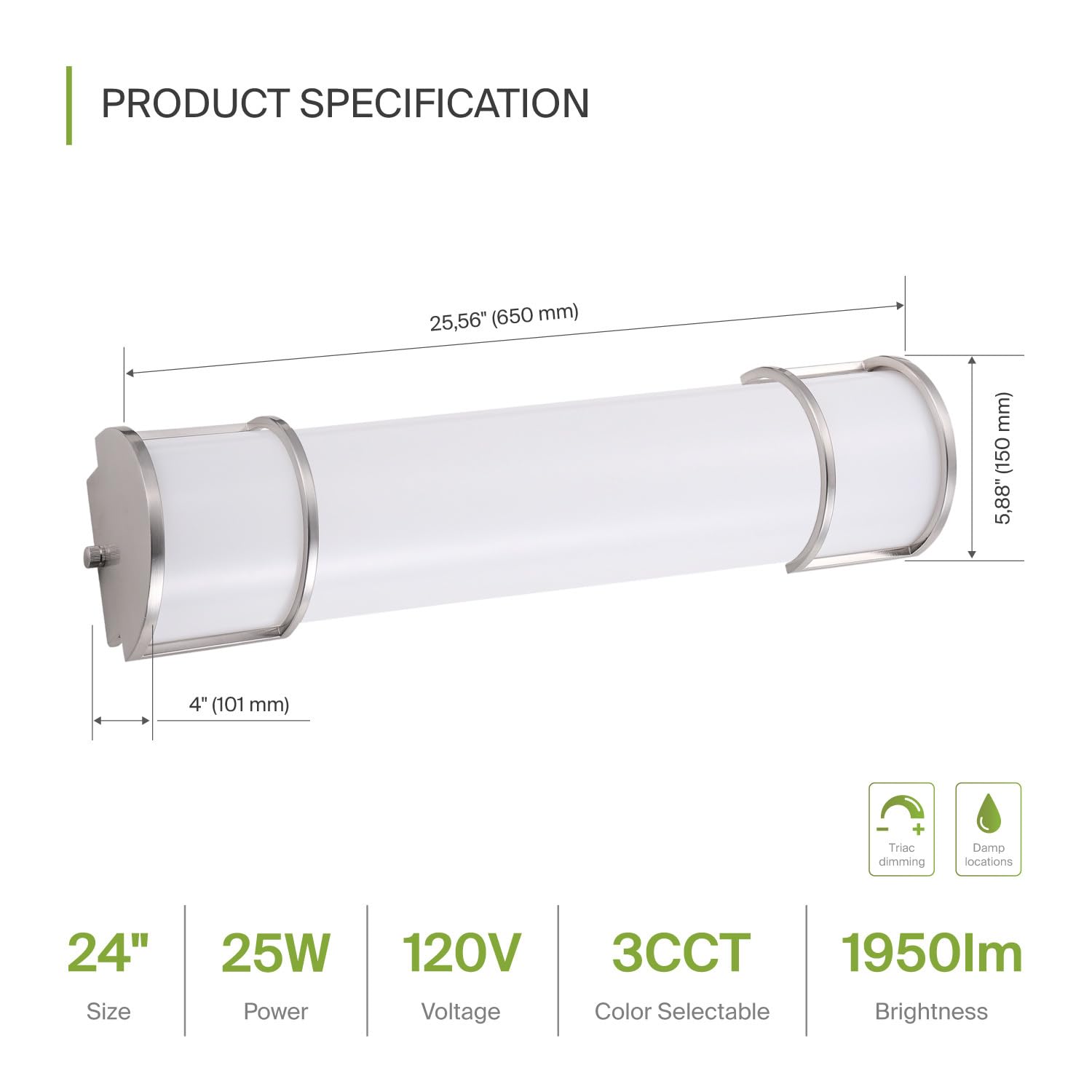 ASD vanity light in brushed nickel finish enhances bathroom style