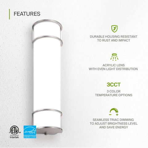 ASD vanity light demonstrates three color temperatures for any task