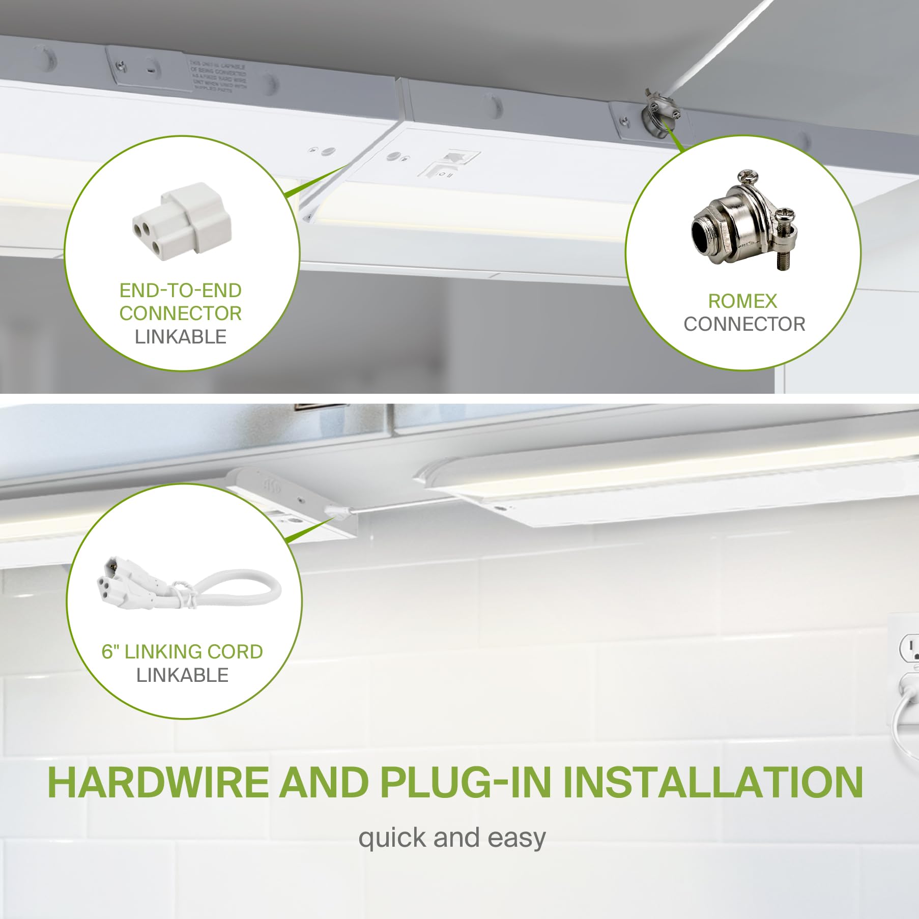 ASD linkable under-cabinet lights enable cohesive multi-unit setups.