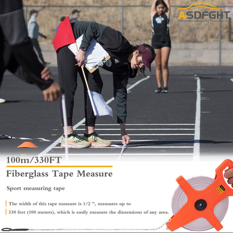 ASDFGHT dual-sided tape measure with feet and meters for quick on-site conversions.