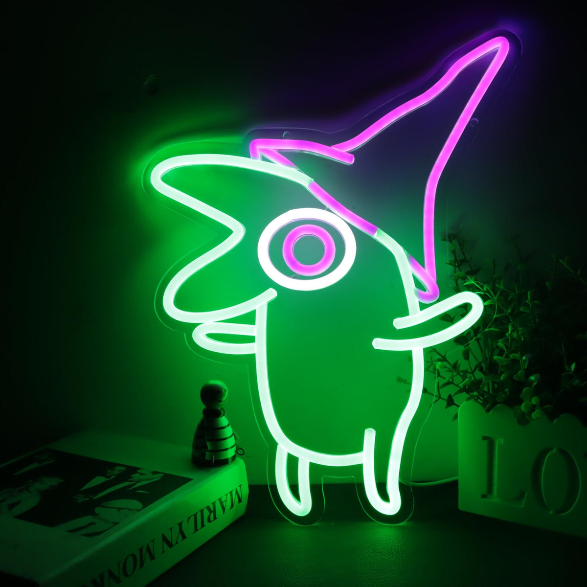 ASDGGBL Smile Neon with a Friend sign glows to brighten your room decor.