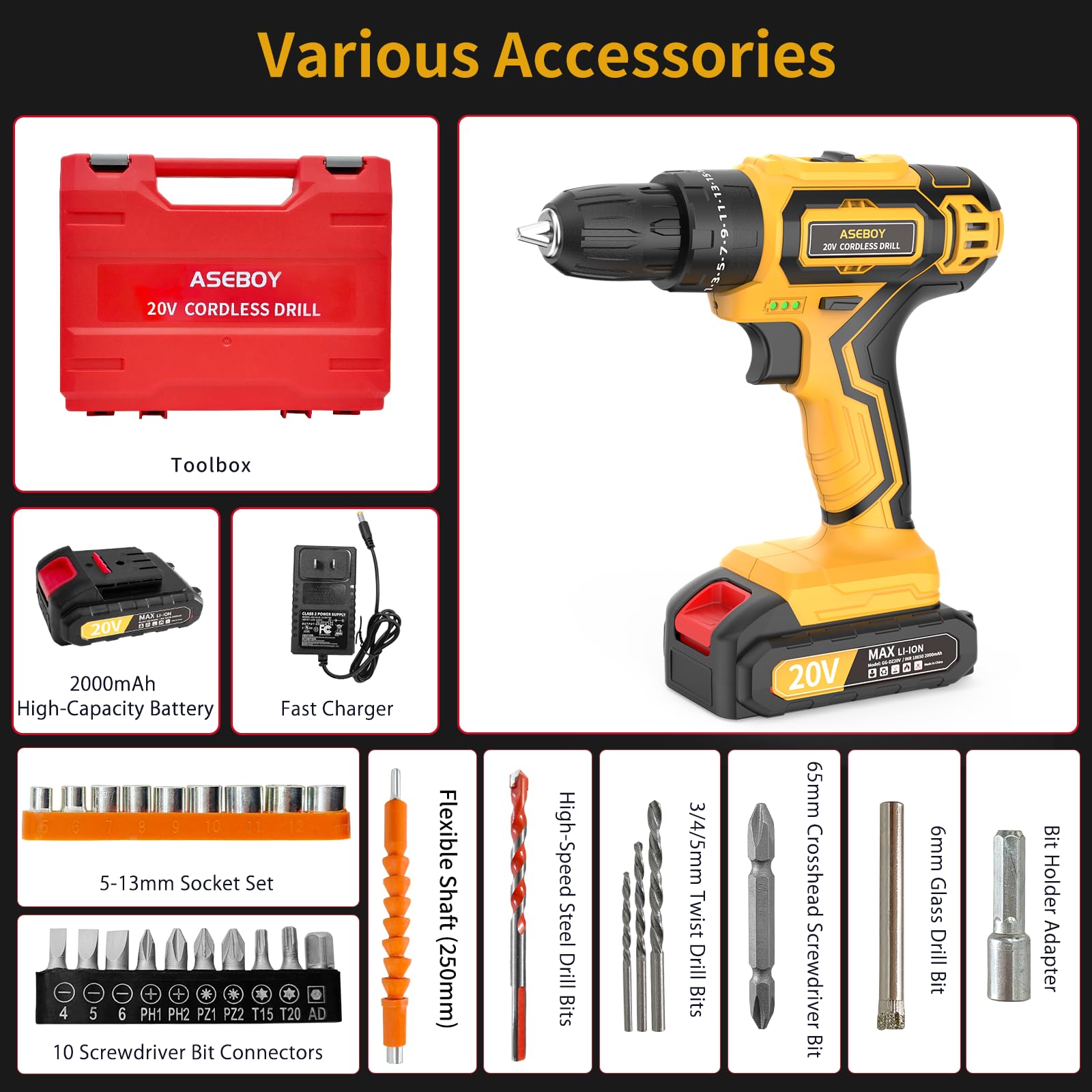 Aseboy cordless drill in action driving screws and drilling with ease.