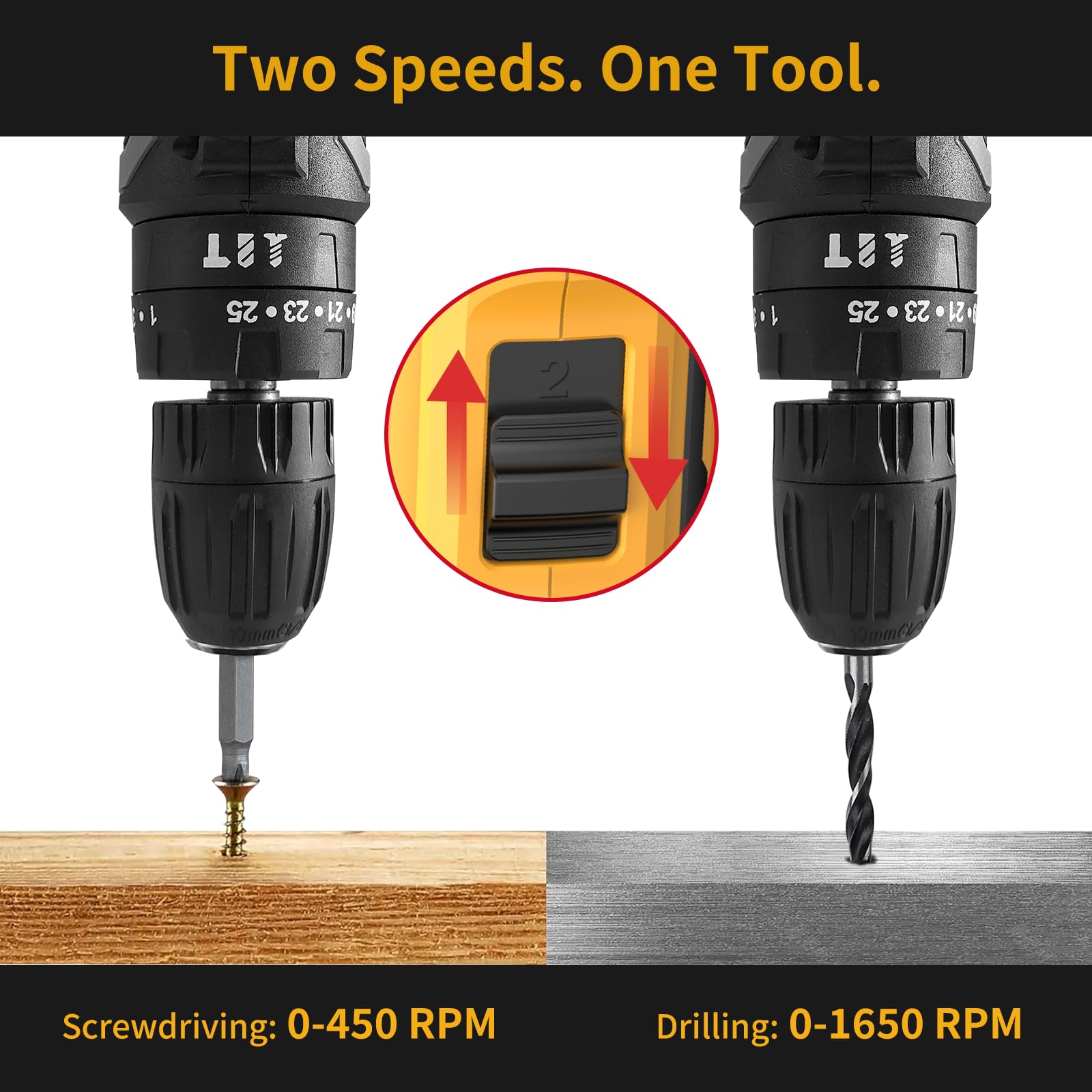 Aseboy drill features an LED work light for precise visibility in dim spaces.