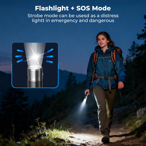 Magnetic hands-free stand for stable work lighting.