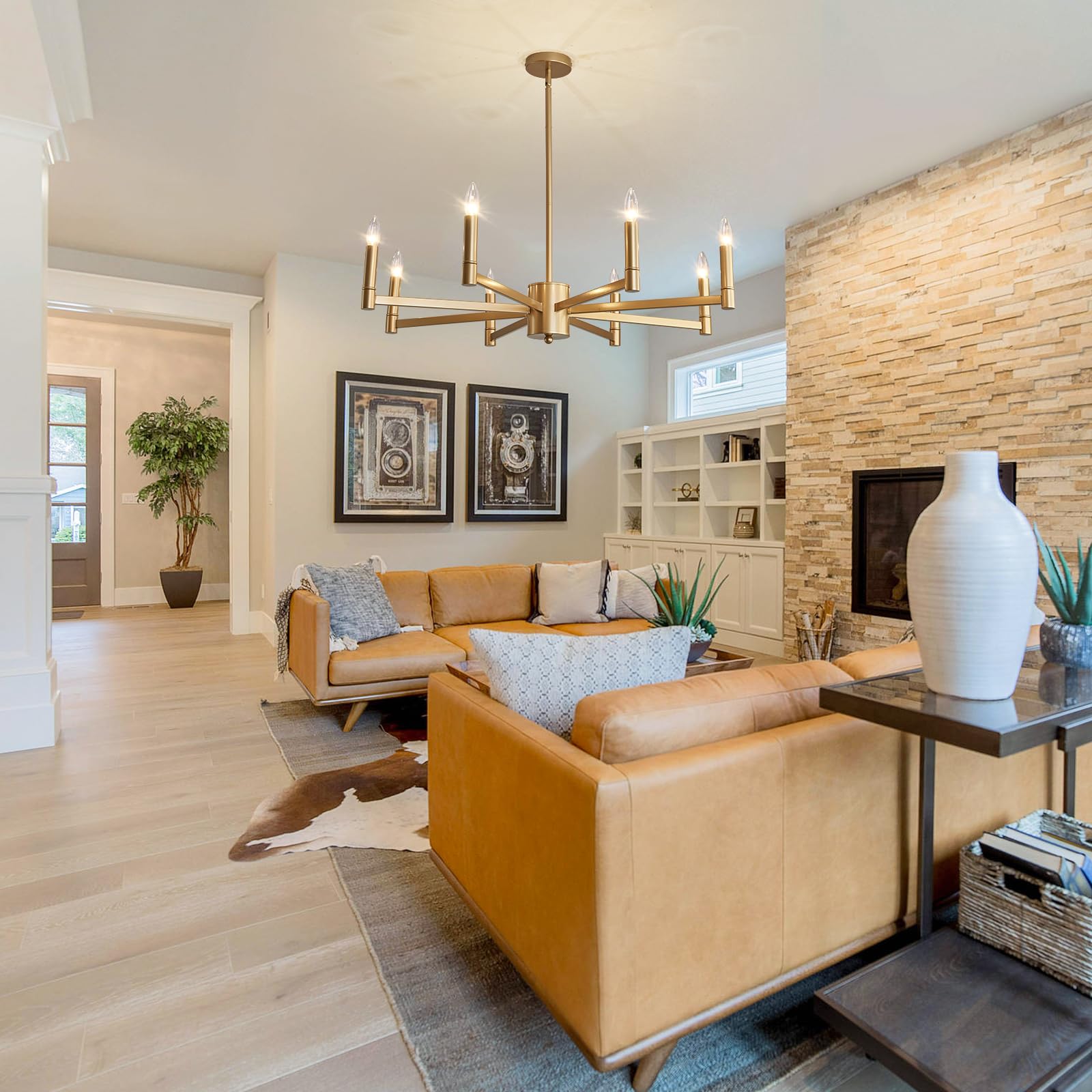 ASGYISA bedroom living room chandelier offers timeless gold finish