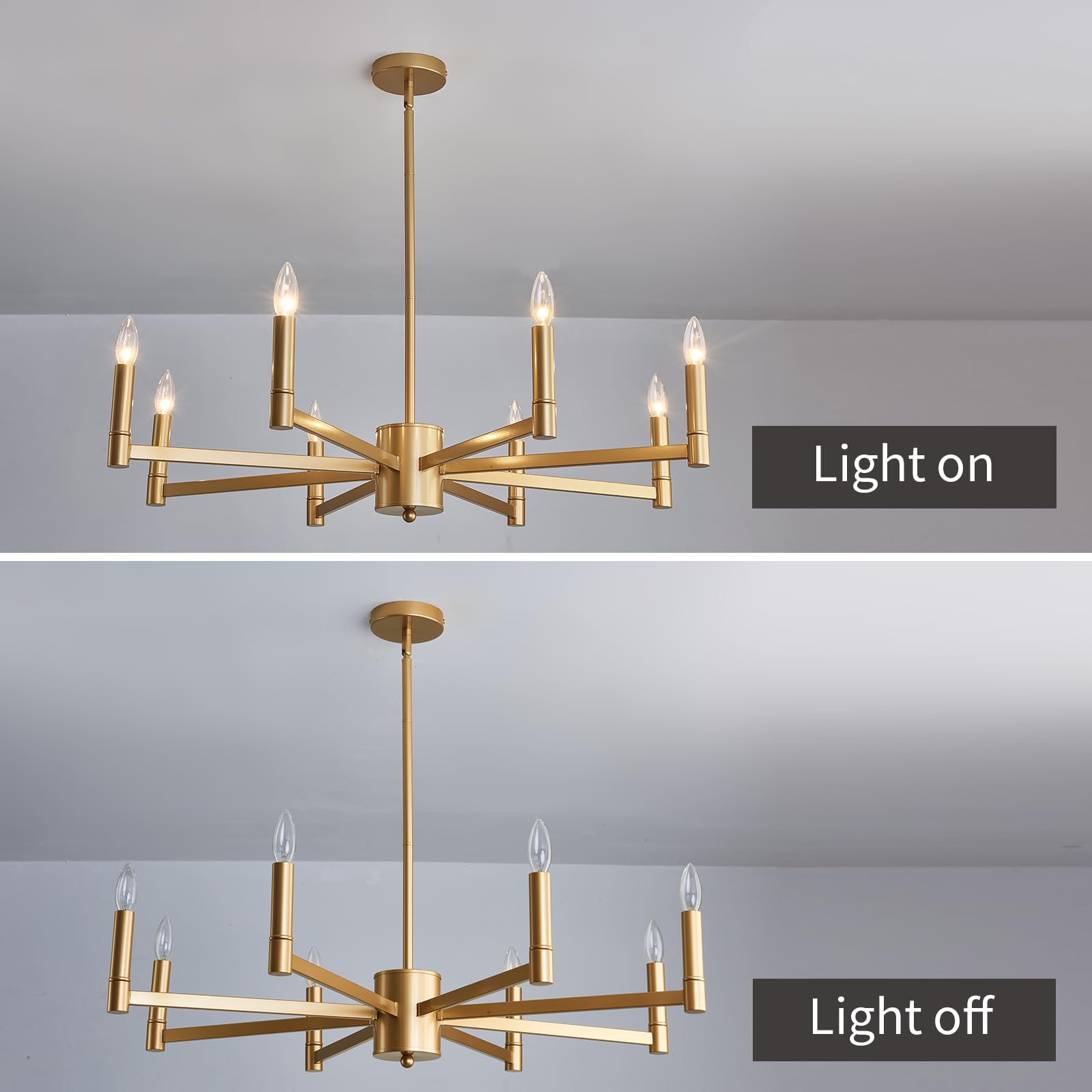ASGYISA modern farmhouse chandelier in gold enhances elegant dining and entertaining