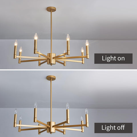 ASGYISA modern farmhouse chandelier in gold enhances elegant dining and entertaining