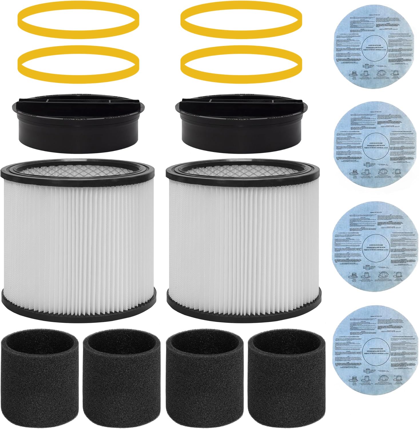 Asheviller 90304 filter with lid fits Shop-Vac models for efficient dust capture.