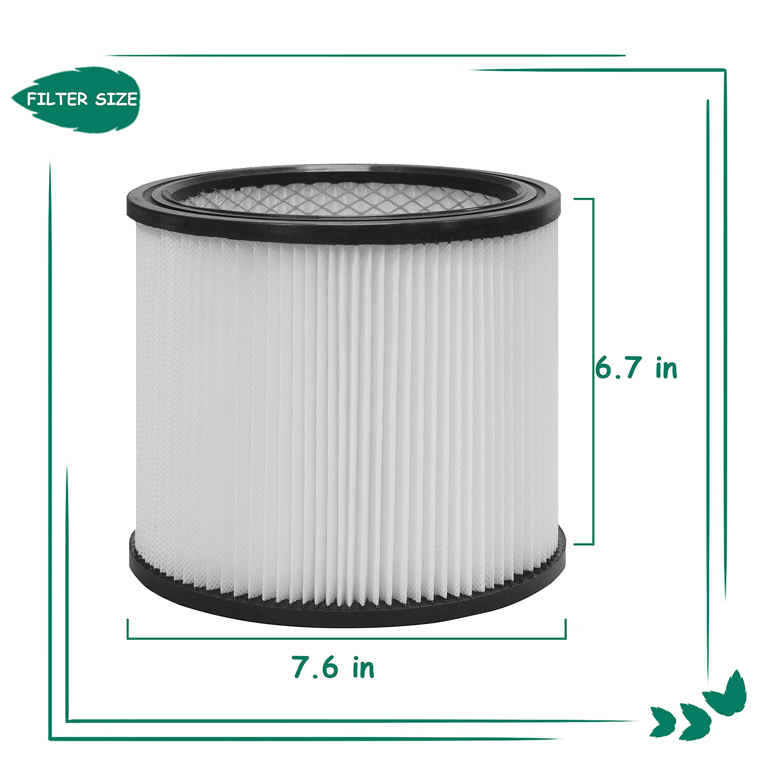 Designed for wet/dry vacuums to handle concrete dust and drywall debris.