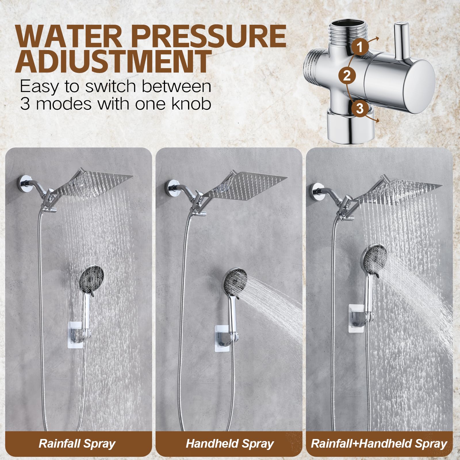 Ashwanth 11-inch extension arm keeps the head away from the wall with adjustable angle.