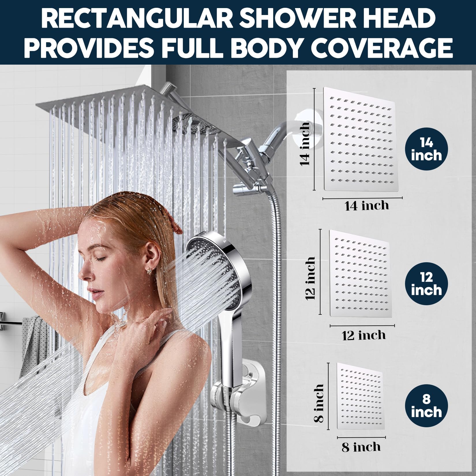 Ashwanth chrome shower system adds a sleek, modern look to any bathroom.