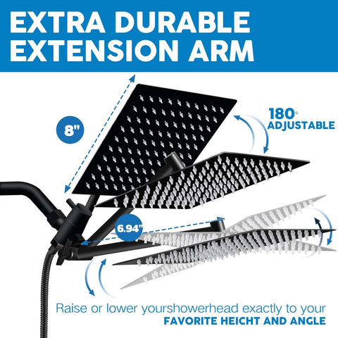 Ashwanth extension arm 11 inch offers adjustable reach for tall bathrooms.