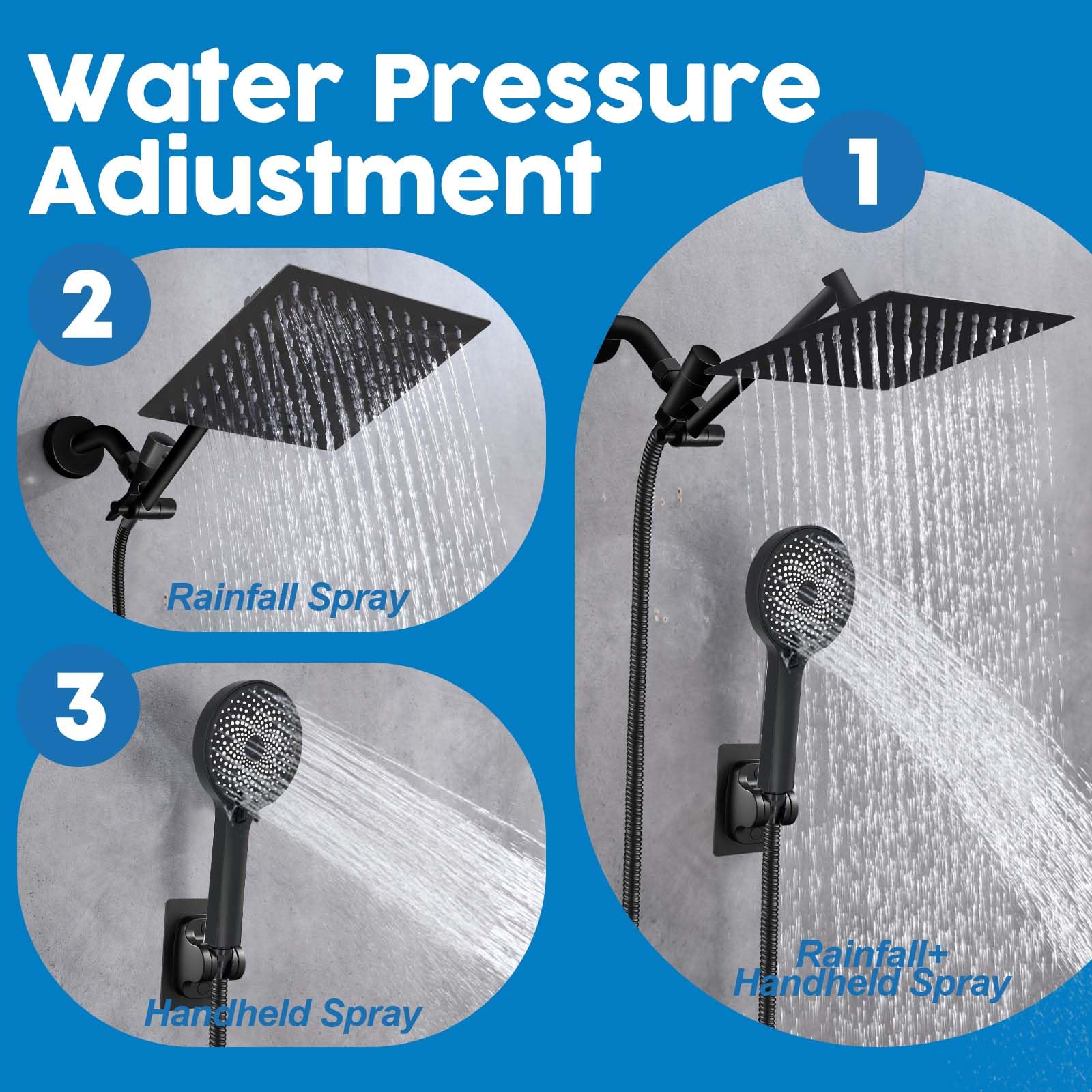 Ashwanth handheld spray mode shows versatile family bath use.