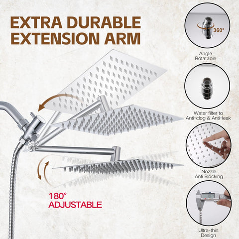 Ashwanth solid ball nut offers 360-degree rotation for versatile shower angles.