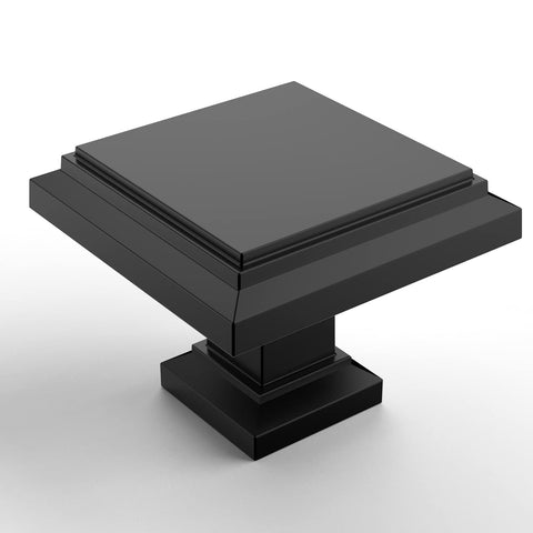 Asidrama 10-pack matte black kitchen knobs on a cabinet for quick upgrade