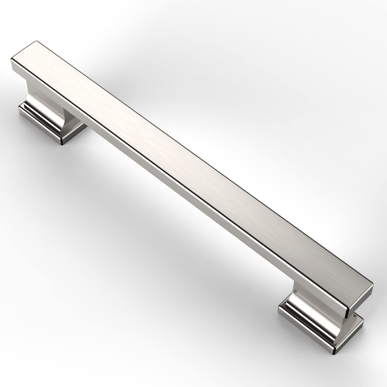 Asidrama 10-pack 5-inch handles front view; upgrade kitchen cabinets with brushed nickel durability.