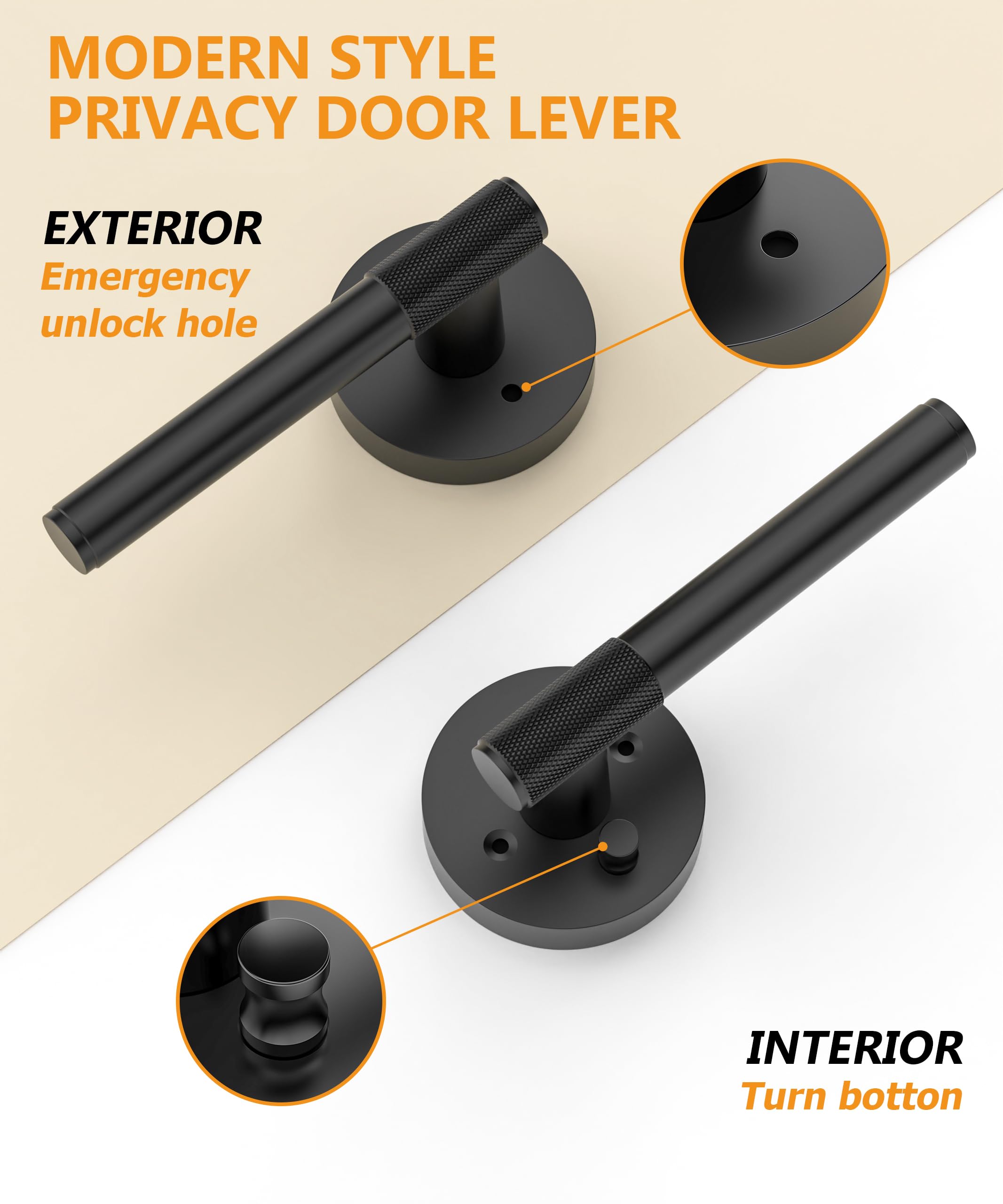 Asidrama 4-pack privacy door handles for multiple interior doors