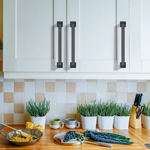5-inch center-to-center measurement helps match existing cabinetry.