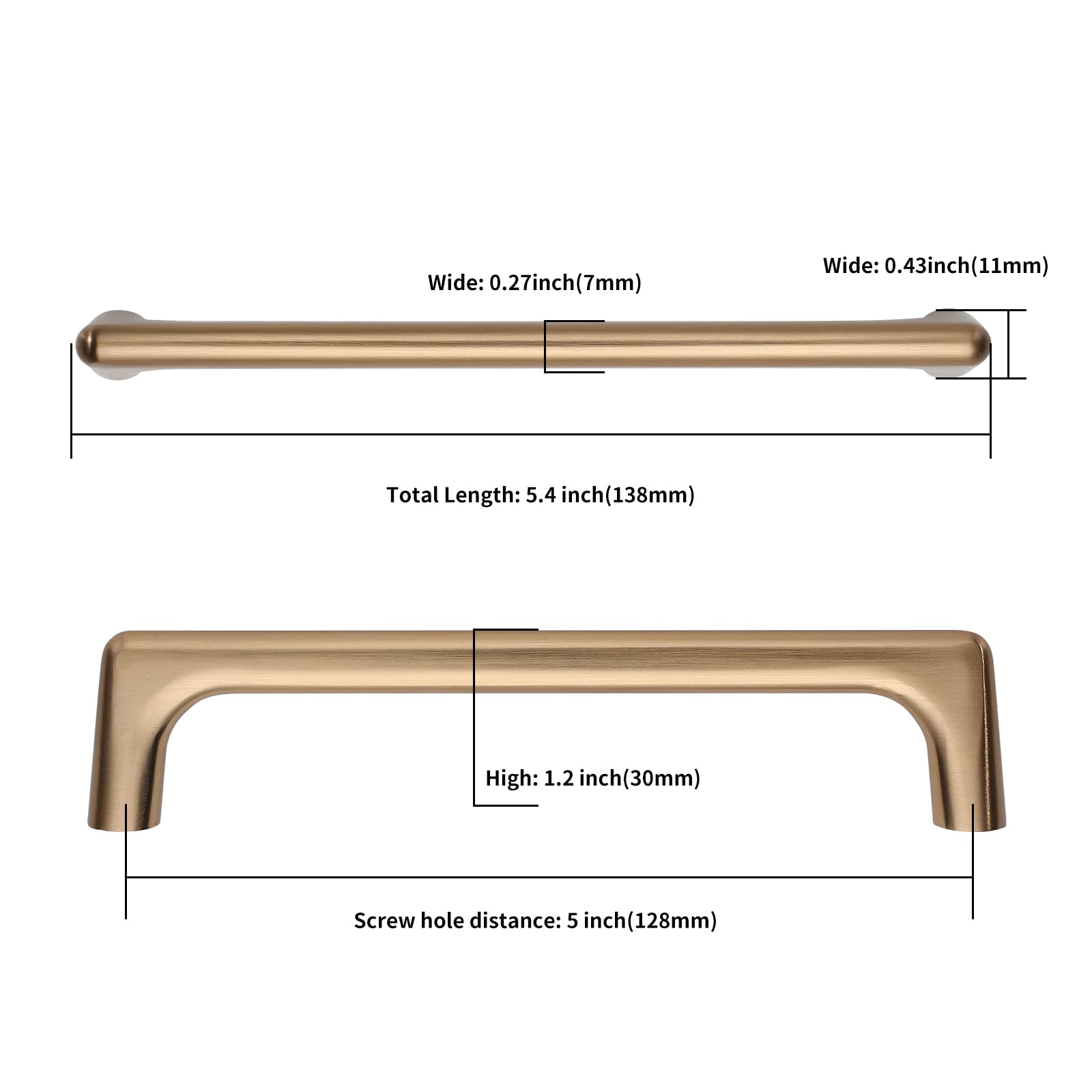 Asidrama 5-inch center-to-center pulls side profile indicating easy installation spacing.