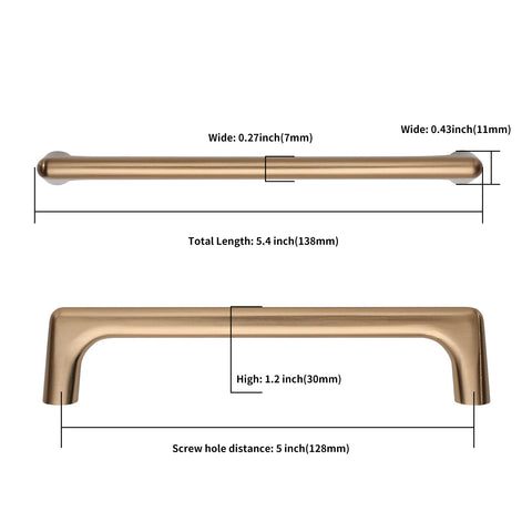 Asidrama 5-inch center-to-center pulls side profile indicating easy installation spacing.