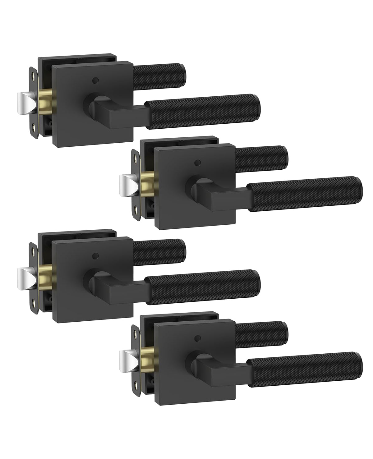Asidrama black privacy door handle set on interior door, blends style with secure privacy