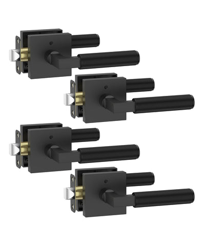 Asidrama black privacy door handle set on interior door, blends style with secure privacy